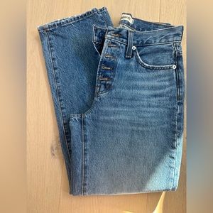Madewell 23P vintage straight jeans Becker wash button front